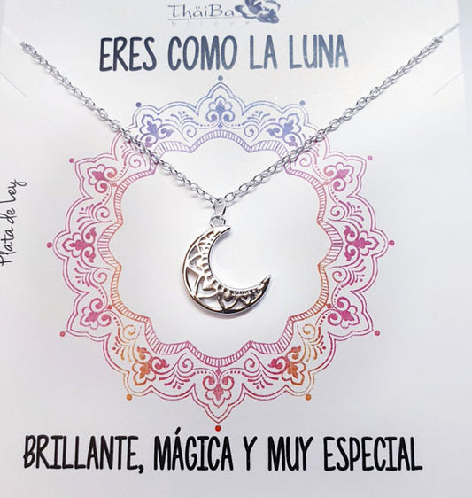Joyas Con Mensaje - Coll873 Collar Luna Mandala - Senora