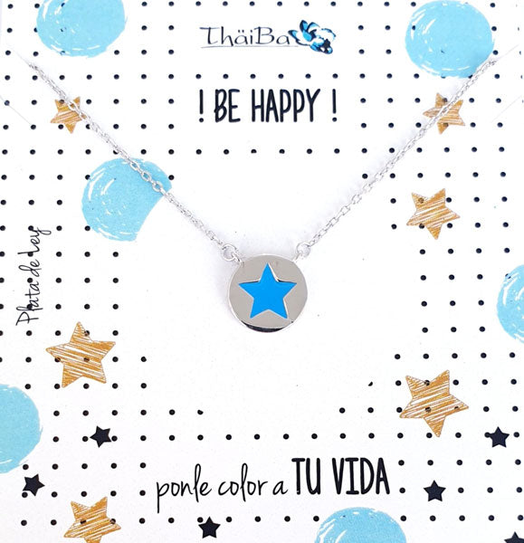 Joyas Con Mensaje - Coll716 Collar Estrella Happy - Senora