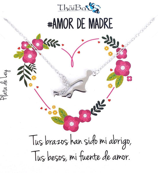 Joyas Con Mensaje - Coll718 Collar Amor De Madre - Senora