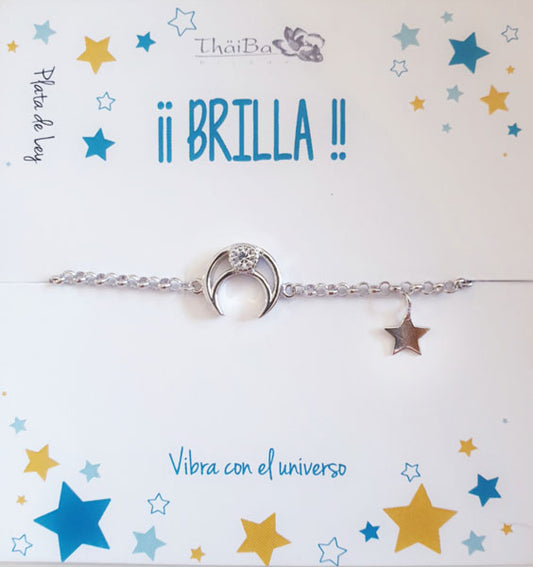 Joyas Con Mensaje - Pul1968 Pulsera Luna Creciente - Senora