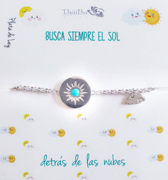 Joyas Con Mensaje - Pul1964 Pulsera Sol Y Nube - Senora