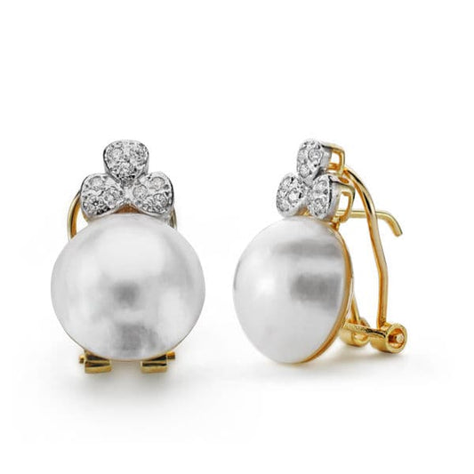 Pendientes Perla Australiana 12 mm de oro amarillo 18K