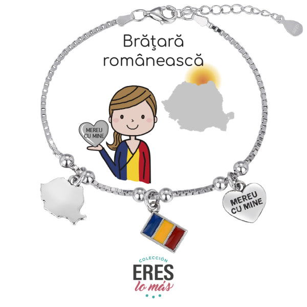 Pulsera Eres Lo Más Rumanía cadena veneciana rodiada con tres colgantes