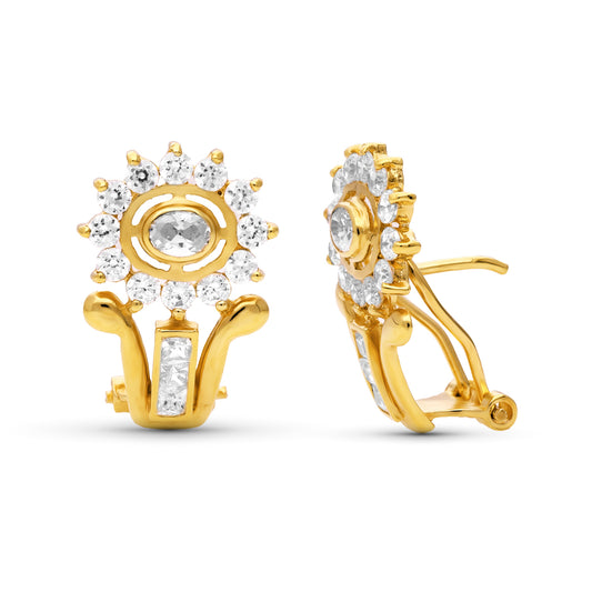 Pendientes Circonitas 20 x 13 mm 18K