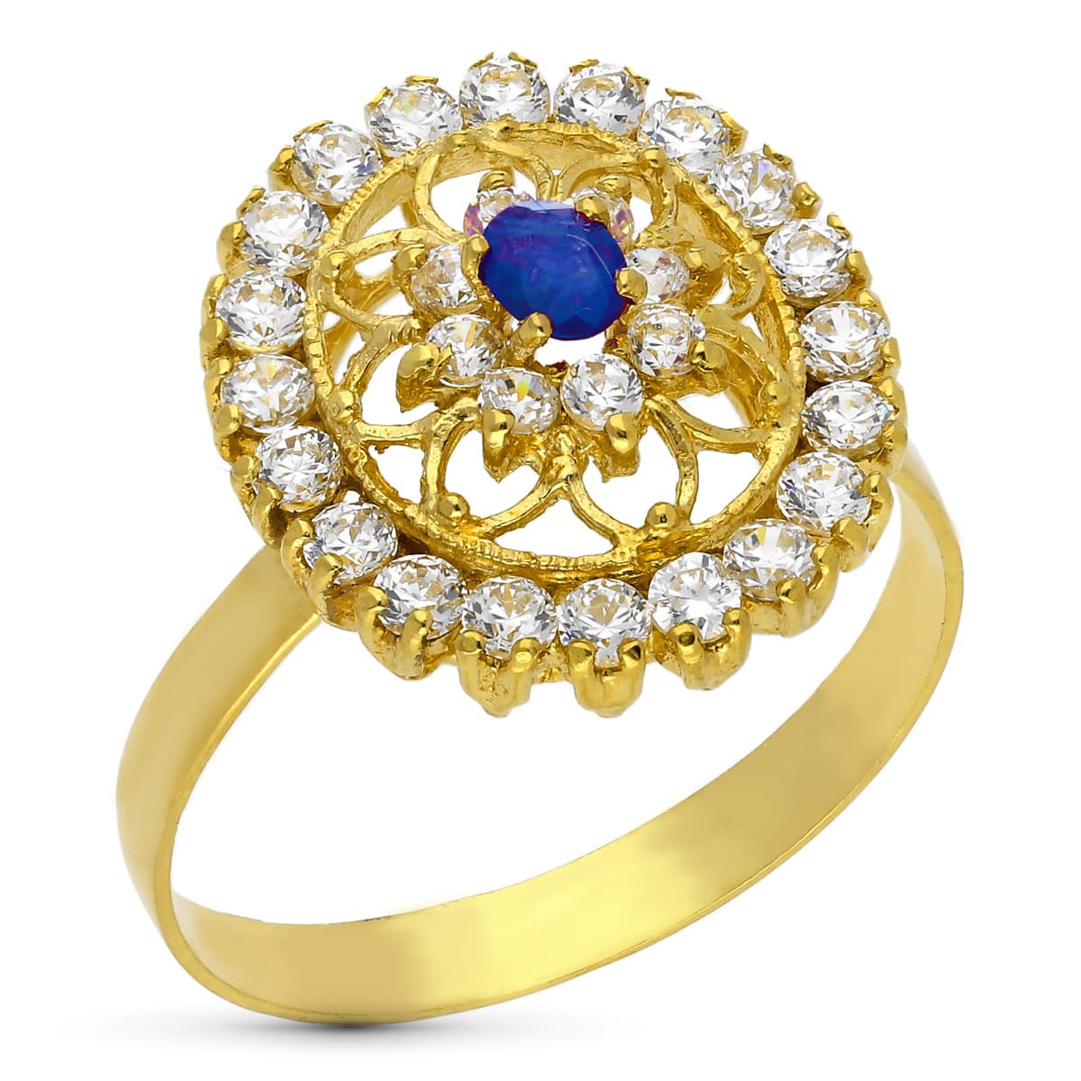 18K SORTIJA ORO AMARILLO OVAL CON CIRCONITAS. ANCHO: 17X15 MM