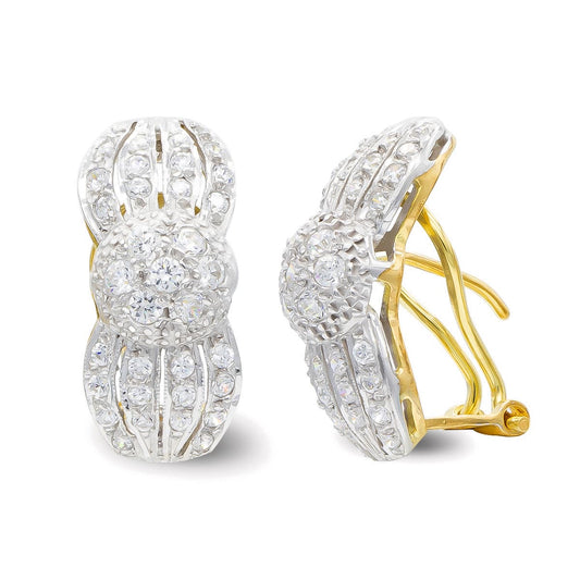 Pendientes y Cicrconitas de oro blanco 18K