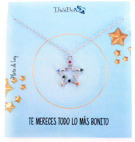Joyas Con Mensaje - Coll947  Collar Estrella Color - Senora