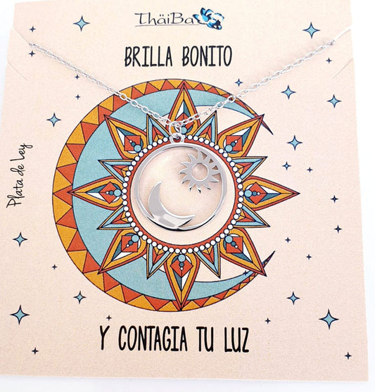 Joyas Con Mensaje - Coll941  Collar Sol Y Luna - Senora