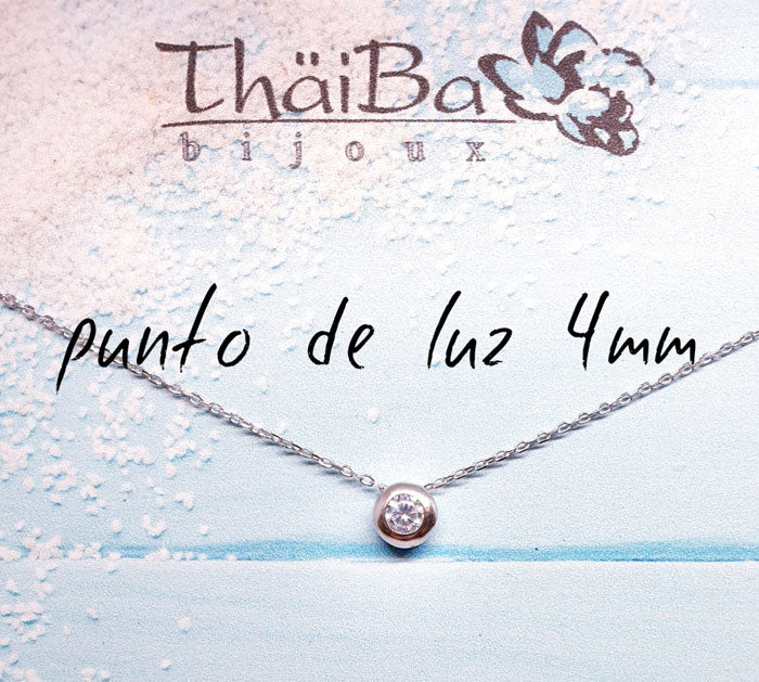 Gargantilla Plata - Coll496 Collar Punto De Luz 4M - Senora