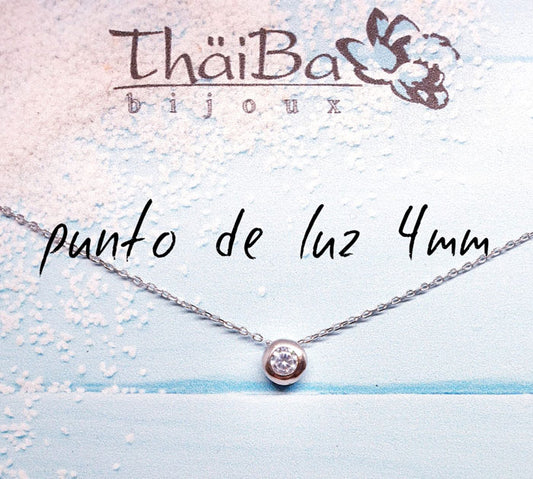 Gargantilla Plata - Coll496 Collar Punto De Luz 4M - Senora