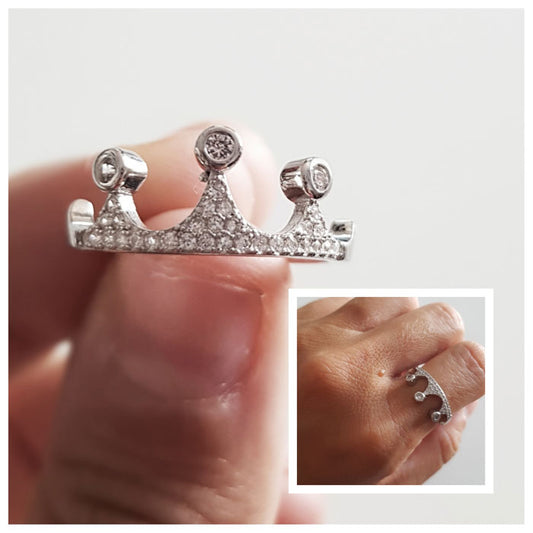 Anillos De Plata - An1107  Anillo Corona Circonit - Senora