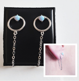 Pendientes Largos - Pend1675 Pendiente Cad. Opalo - Senora