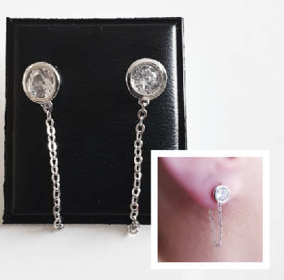Pendientes Largos - Pend1676 Pendiente Cad. Punto - Senora