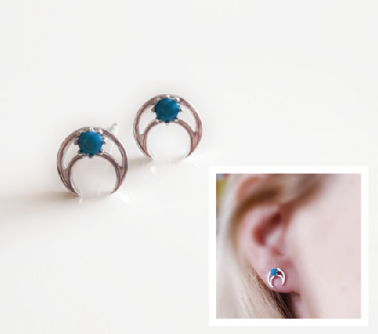 Pendientes - Pack 569 Luna Creciente Azul - Senora
