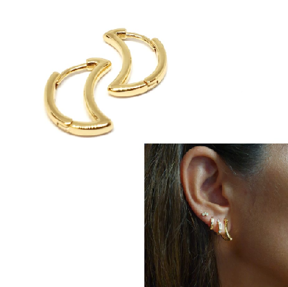 Pendientes - Pend2087 Luna Oro Basic - Senora