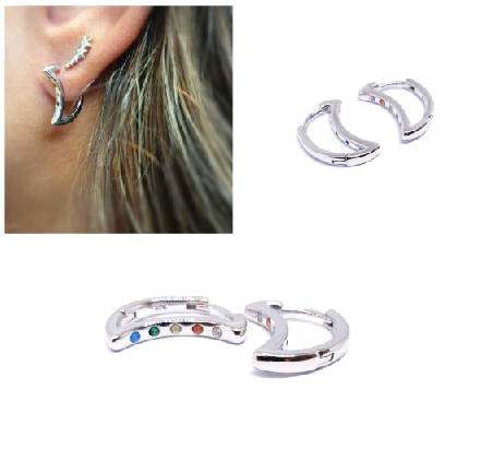 Pendientes - Pend2084 Luna Colores - Senora