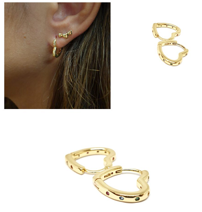 Pendientes - Pend2079 Corazon Oro Colores - Senora