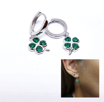 Pendientes - Pend2106 Trebol Verde - Senora