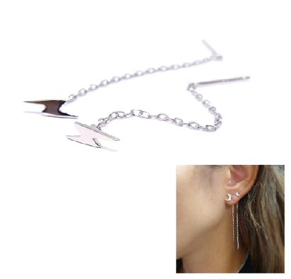 Pendientes Largos - Pend2076 Cadena Rayo - Senora