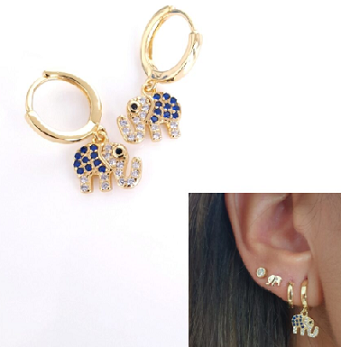 Pendientes - Pend1984 Elefante Suerte Oro - Senora