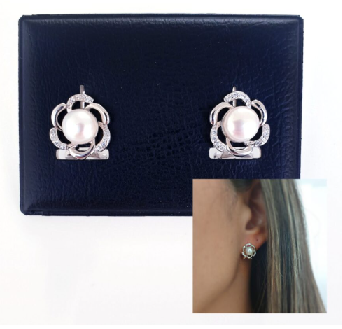 Pendientes Perla - Pend2019 Omega Flor - Senora