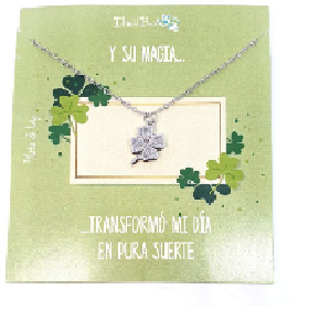 Joyas Con Mensaje - Coll959 Trebol Blanco - Senora