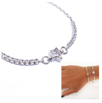 Pulseras Y Gargantillas - Pul2169 Estrella Brillo - Senora