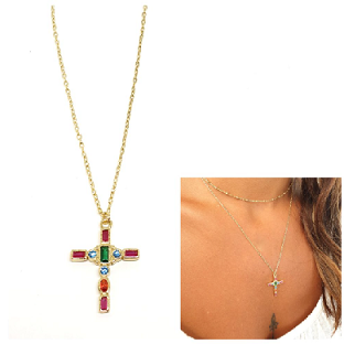 Gargantillas Y Collares - Coll1009 Cruz Oro - Senora