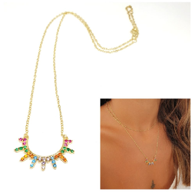 Gargantillas Y Collares - Coll1005 Atardecer Oro Color - Senora