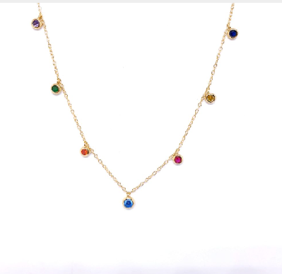 Gargantillas Y Collares - Coll1001 Puntos De  Color Oro - Senora