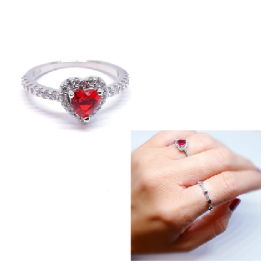 Anillos - An1384 Corazon Rojo - Senora