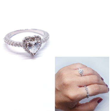 Anillos - An1383 Corazon Blanco - Senora