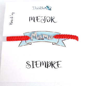 Joyas Con Mensaje - Pul2136 Macrame Roja Mama - Senora