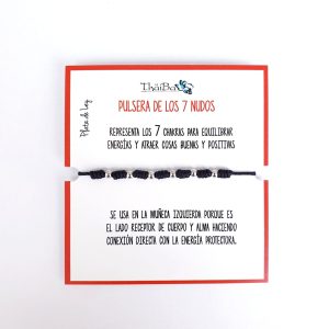 Joyas Con Mensaje - Pul2164 7 Nudos Negro - Senora