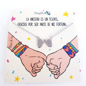 Joyas Con Mensaje - Coll942 Meniques Amistad - Senora