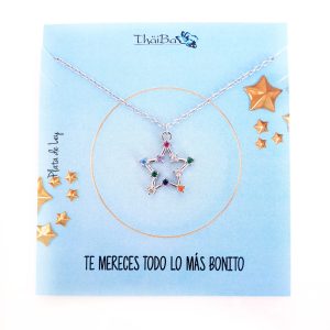 Joyas Con Mensaje - Coll947 Estrella Multicolor - Senora