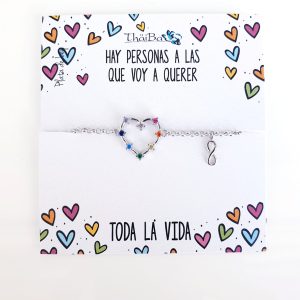 Joyas Con Mensaje - Pul2106 Corazon Multicolor - Senora