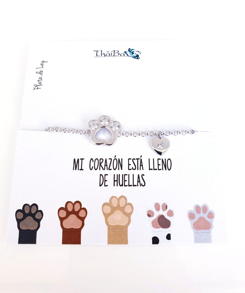 Joyas Con Mensaje - Pul2109 Huella Mascota Corazon - Senora