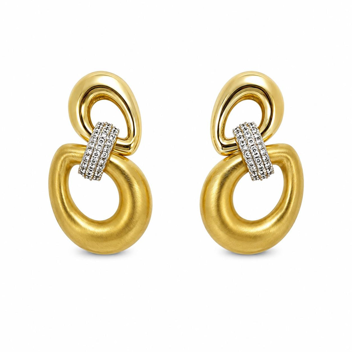 Pendientes aura de aleación de metales con baño de oro de 14 quilates - Joyería Zafir
