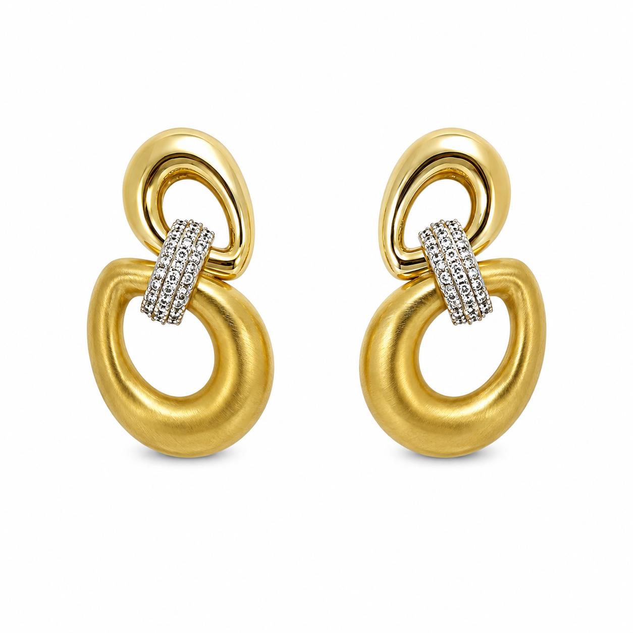 Pendientes aura de aleación de metales con baño de oro de 14 quilates - Joyería Zafir