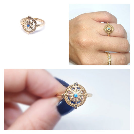 Anillos - An1354 Rosa De Los Vientos Oro - Senora