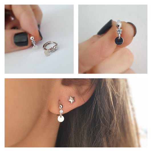 Pendientes - Pend1947 Chapita Plata - Senora