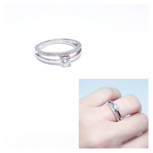 Anillos De Plata - An1193 Circonitas Glamour - Senora