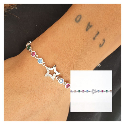 Pulseras Y Gargantillas - Pul2044 Estrella Y Piedras - Senora