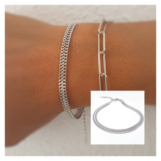 Pulseras Y Gargantillas - Pul2050 Malla Plata - Senora