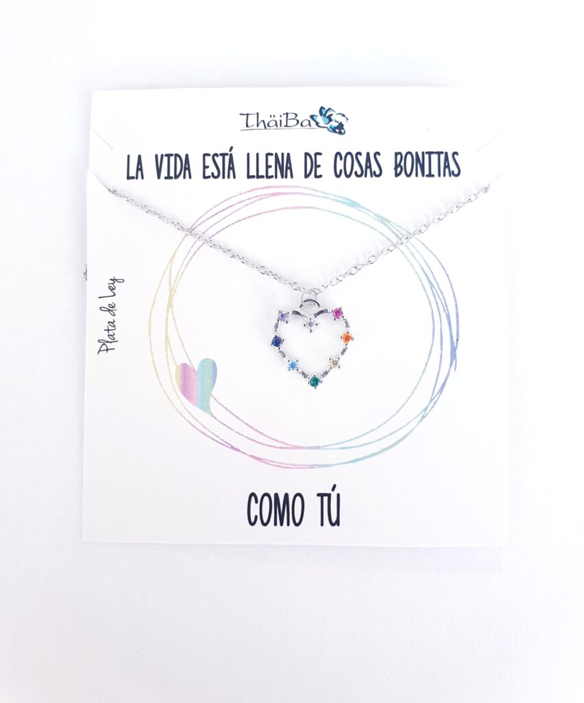 Joyas Con Mensaje - Call881 Corazon Multicolor - Senora