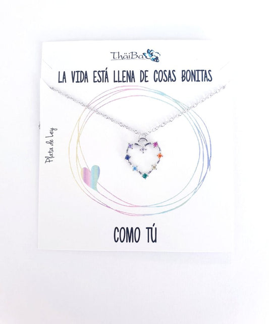 Joyas Con Mensaje - Call881 Corazon Multicolor - Senora