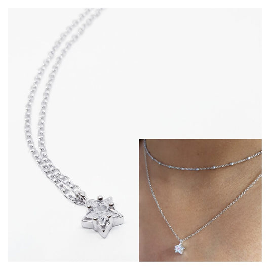 Gargantillas Y Collares - Coll906 Estrella Blanca - Senora
