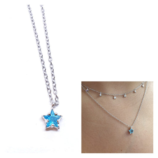 Gargantillas Y Collares - Coll908 Estrella Azul - Senora