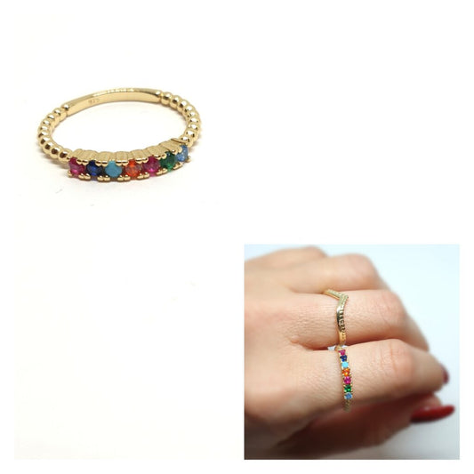 Anillos - An1310 Rainbow Oro - Senora